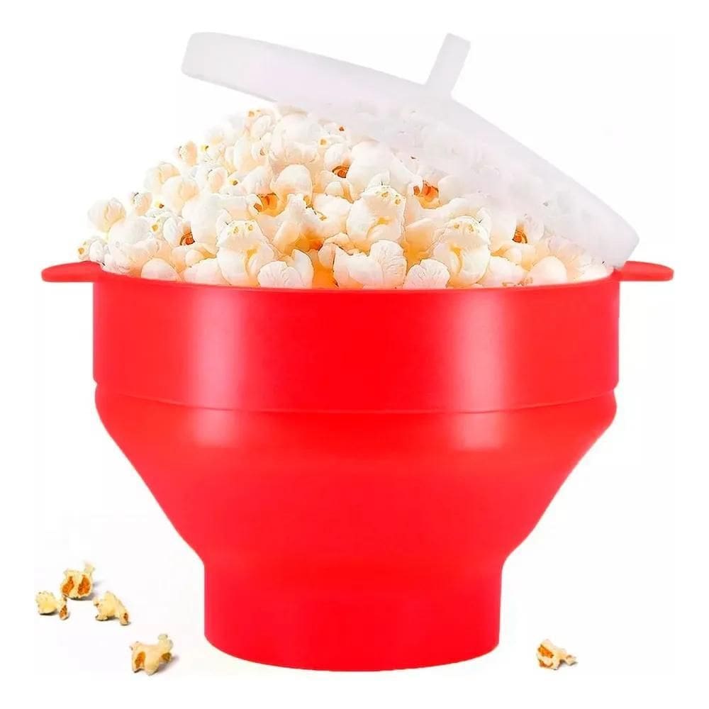 2X Pipoqueira Silicone Balde Para Pipoca De Microondas Sem Ó