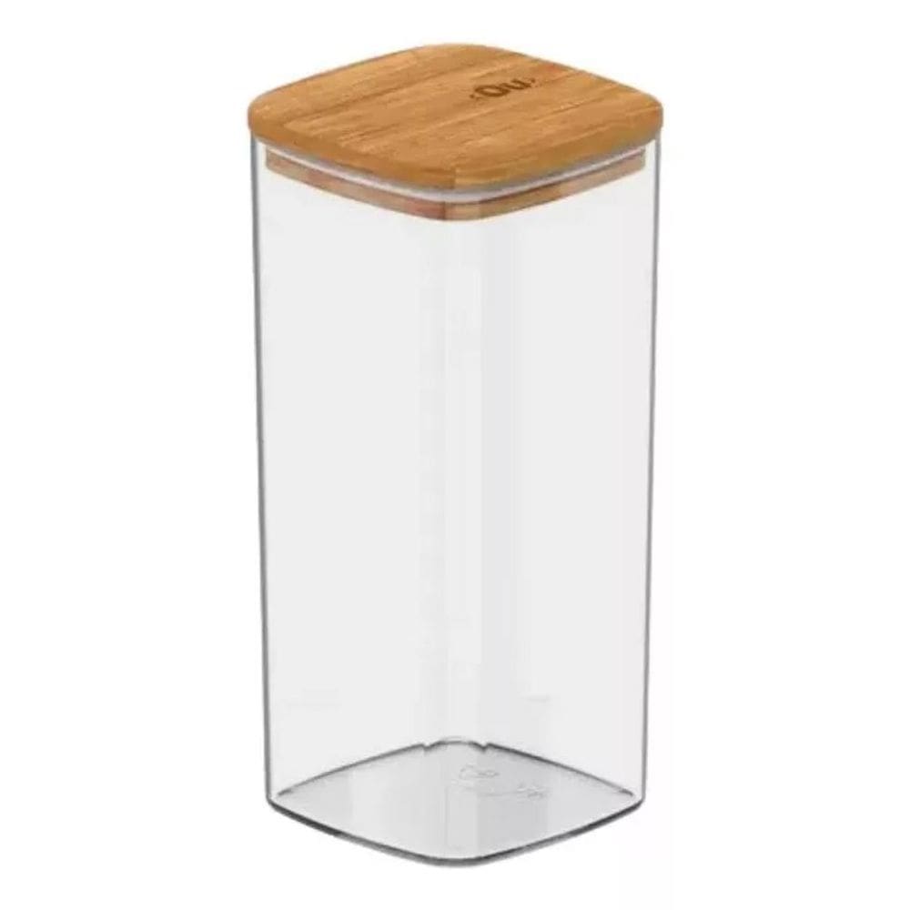 Pote Hermético Organizador Mantimento Bambu Natural 0,34L Ou