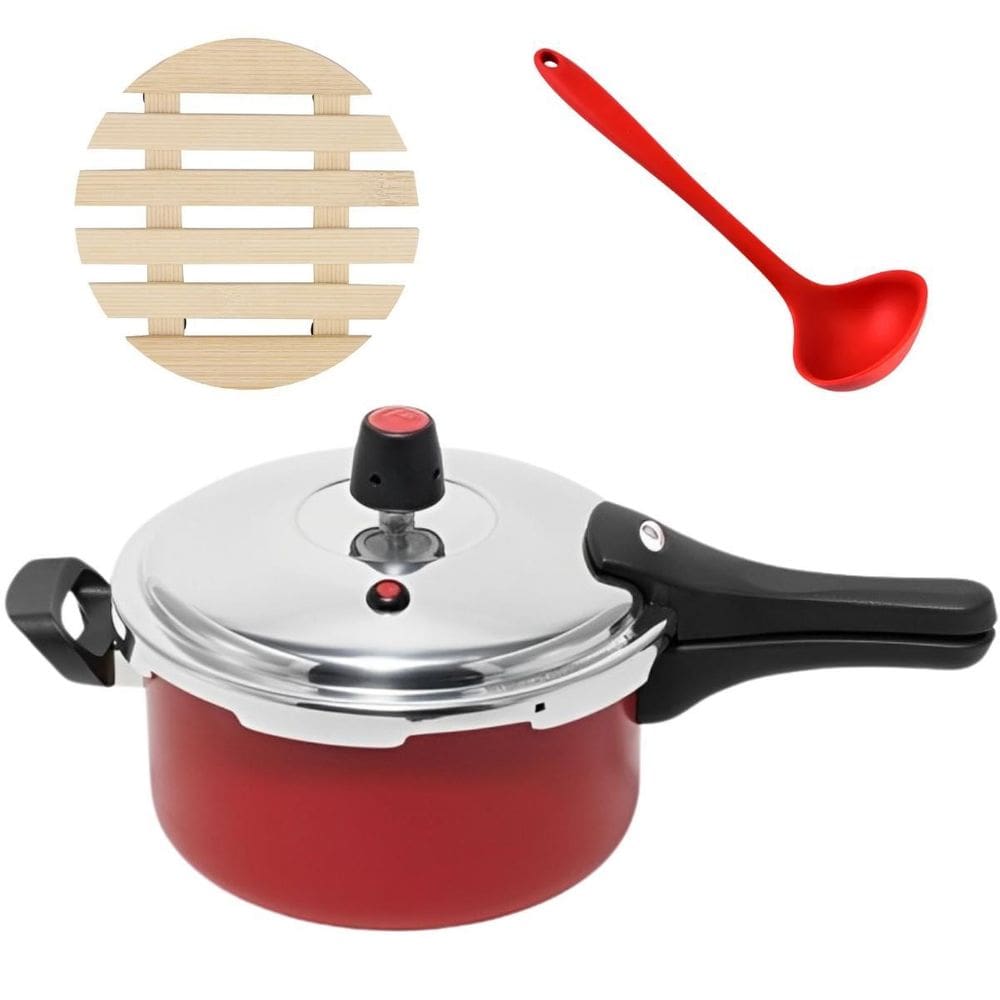 Panela De Pressão 3L Fechamento Externo + Descanso + Concha