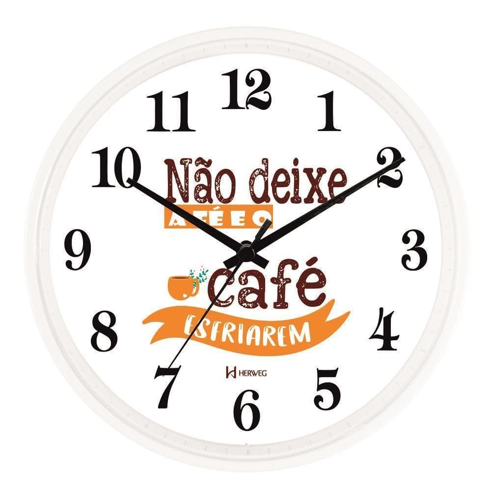 Relógio De Parede Herweg Ref: 660148-021 Branco Fé E Café