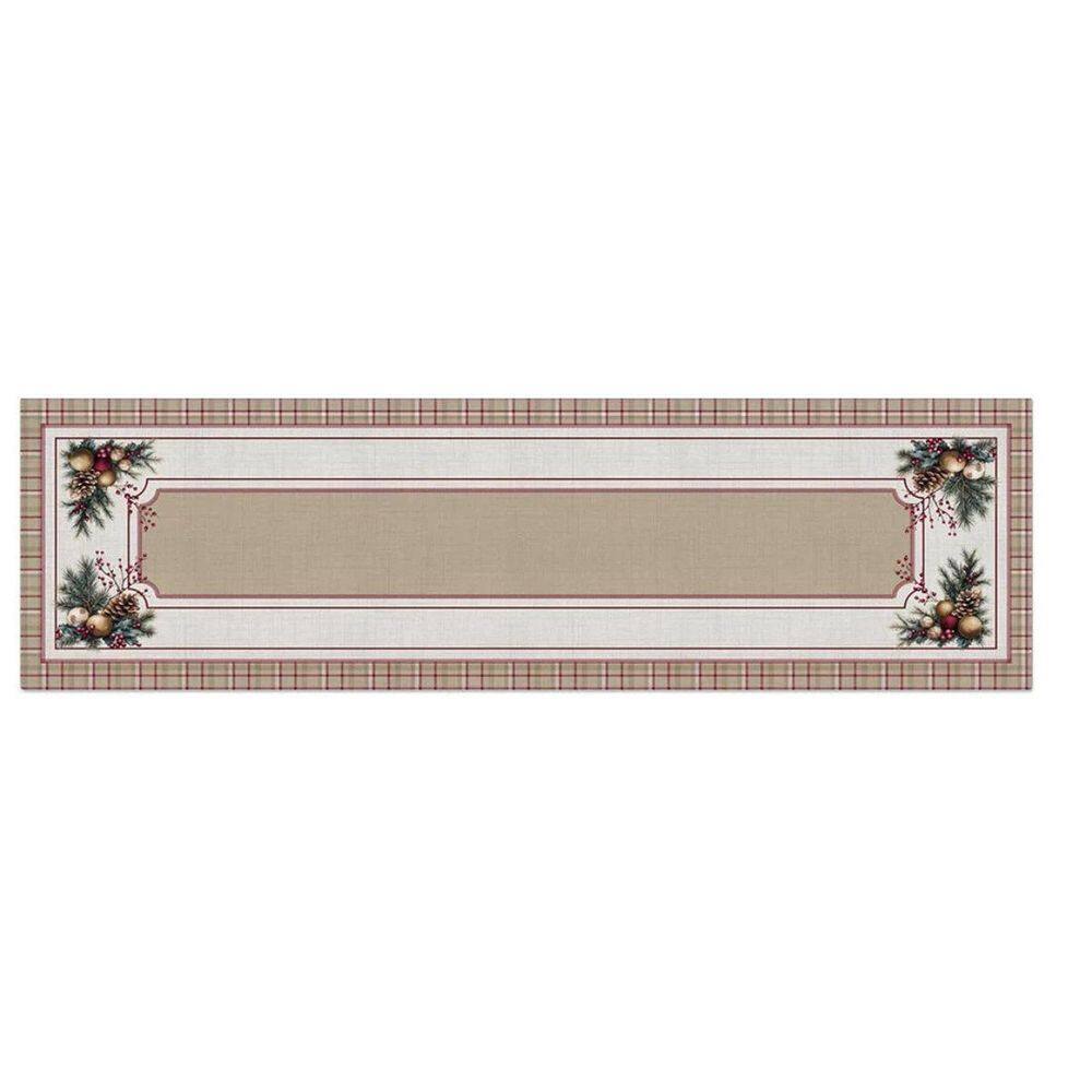 Toalha Caminho Mesa Natalino Pinhas E Encantos 064 43X141Cm
