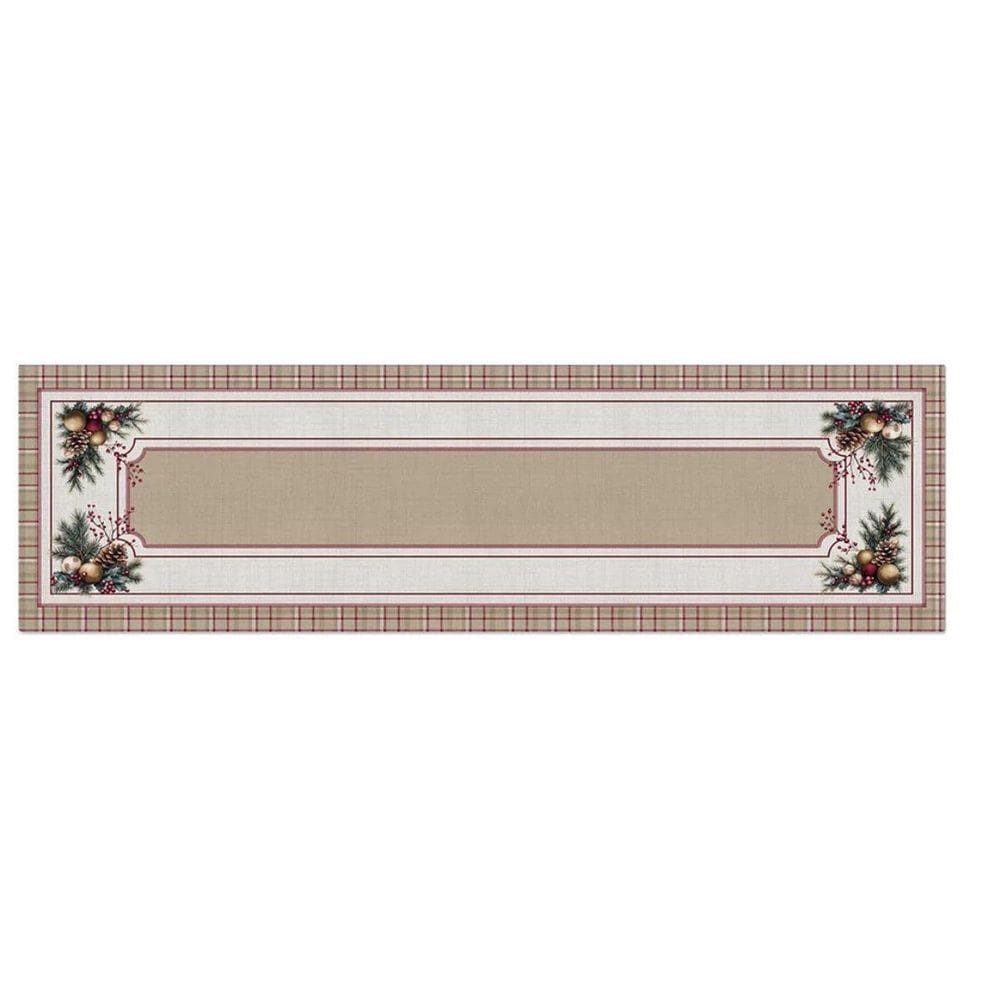 Toalha Caminho Mesa Natalino Pinhas E Encantos 064 43X141Cm