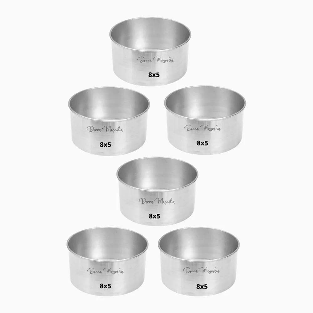 2X Kit 6 Forma Assadeira Bento Bolo Cake 8 X 5 Alumínio F70