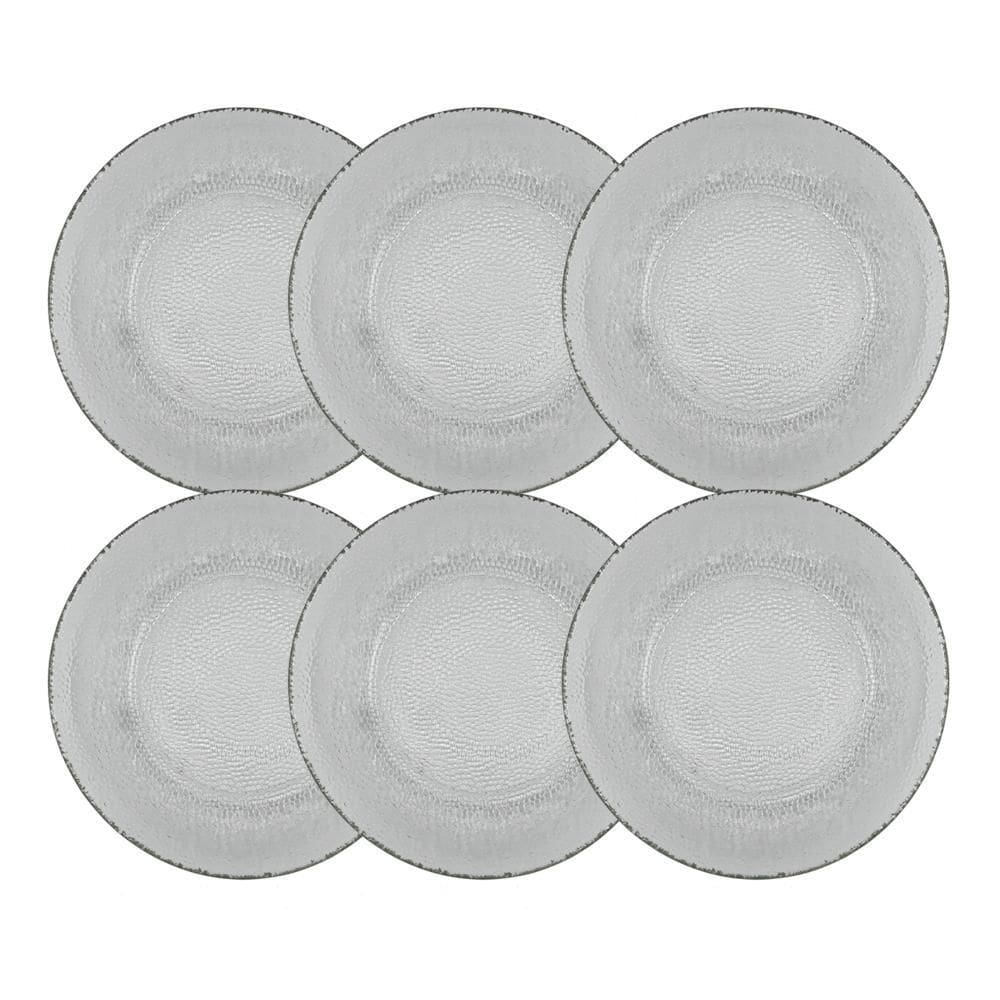 Conjunto 6 Pratos Fundo Vidro Transparente Forjado 21Cm