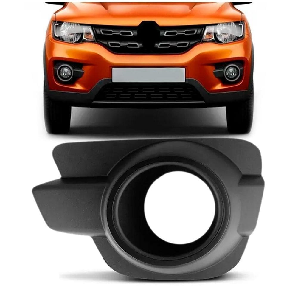 Moldura Milha Auxiliar Kwid Com Furo Aro Preto 2017 18 19