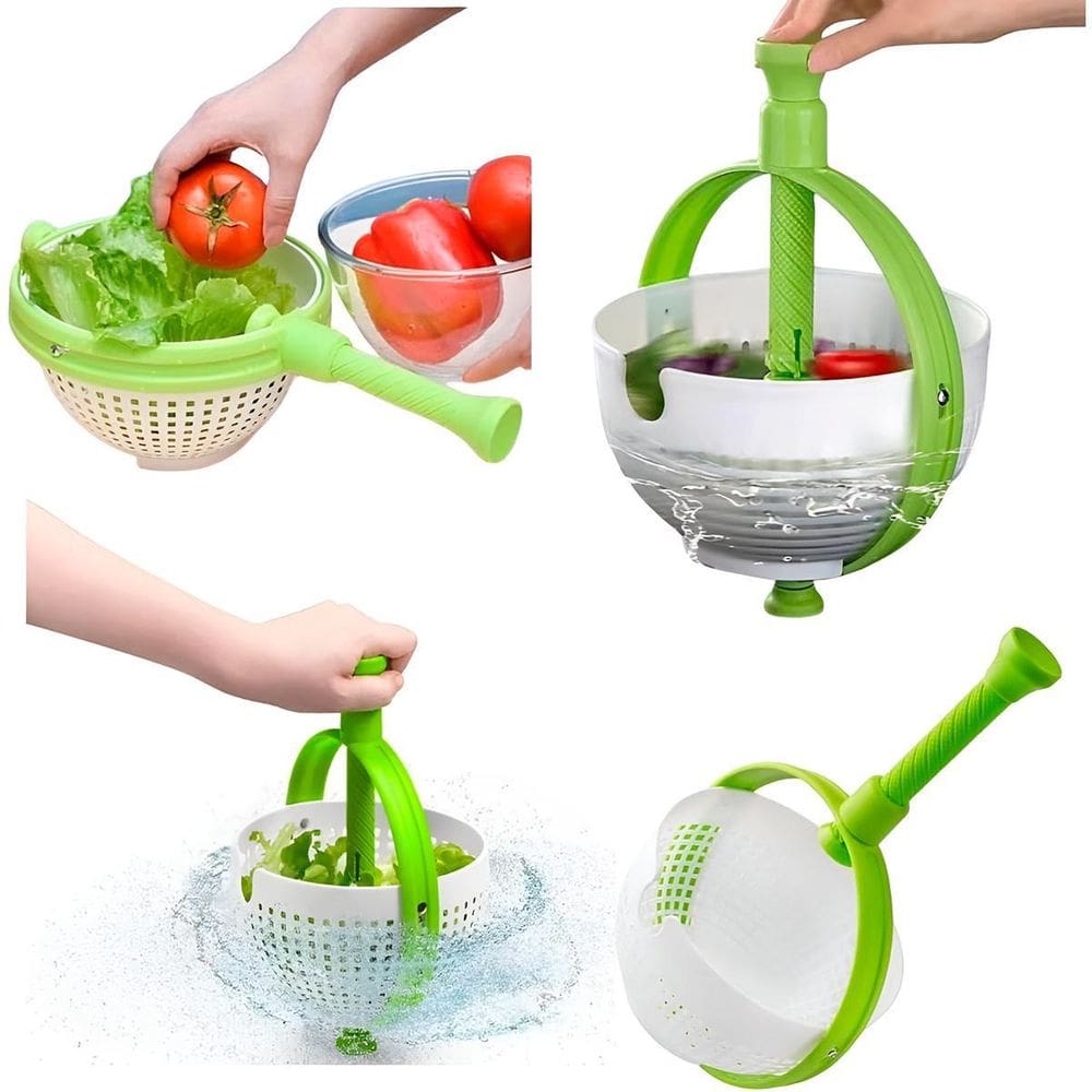 Escorredor Secador De Legumes Com Cabo Giratório Centrífuga