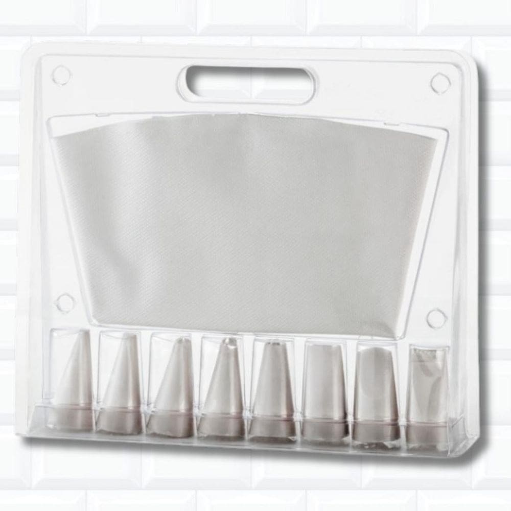 Kit Bico Confeitar Folha 1M Pitanga Perlé Pétala Maleta Saco