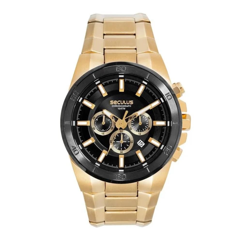 Relógio Seculus Masculino Ref: 44319gpsvha2 Cronógrafo Dourado