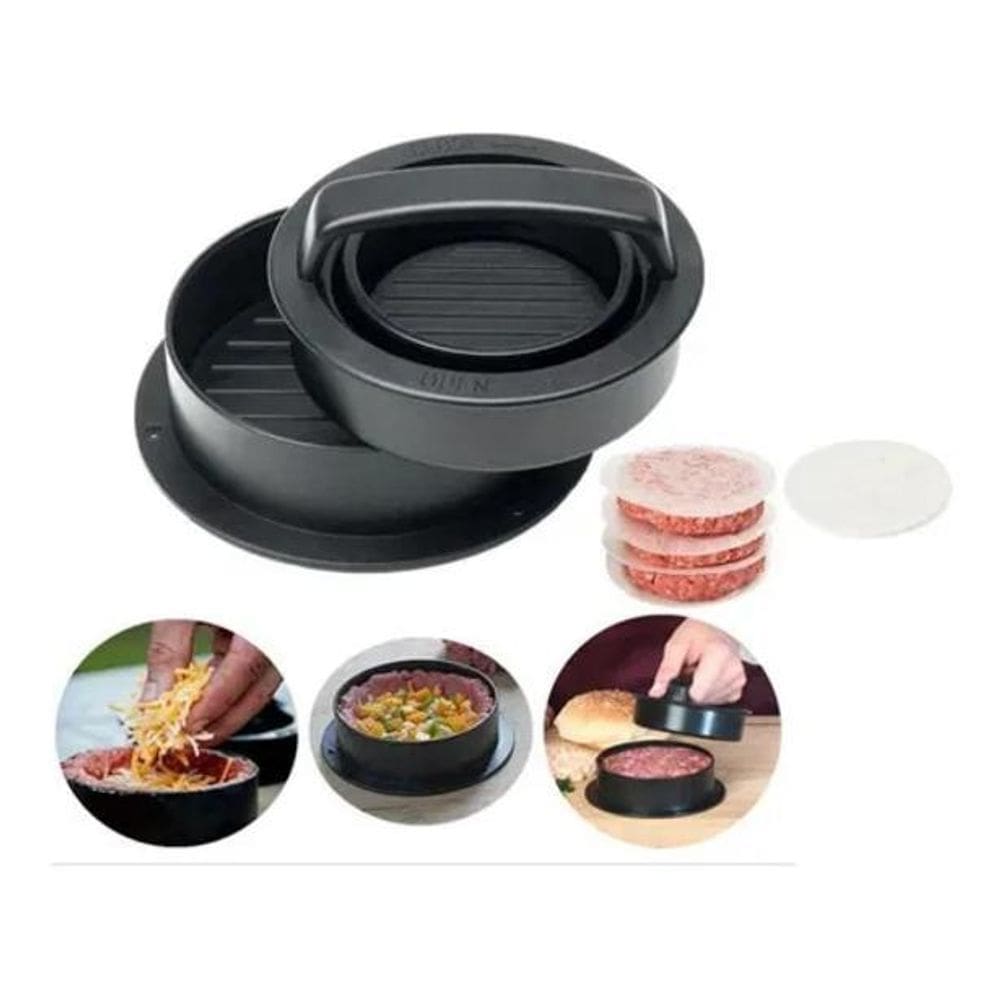 2X Molde Forma Para Fazer Hambúrguer Prensa Caseiro Artesana