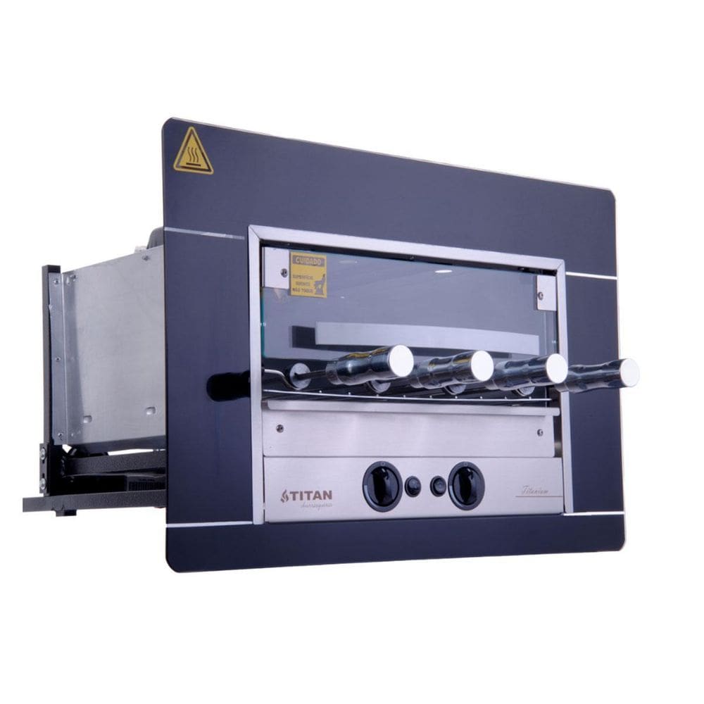 Churrasqueira A Gás Embutir 4 Espetos Glp 127V Titanium