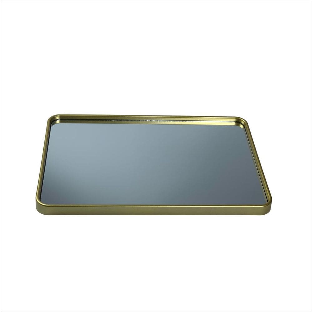 Bandeja Espelhada Dourada Multiuso Espelho Decorativo Luxo