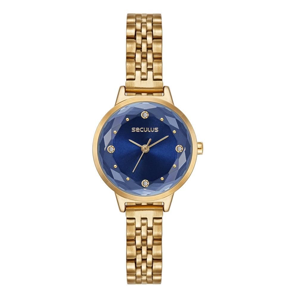 Relógio Seculus Feminino Ref: 77354lpsvds1 Fashion Dourado
