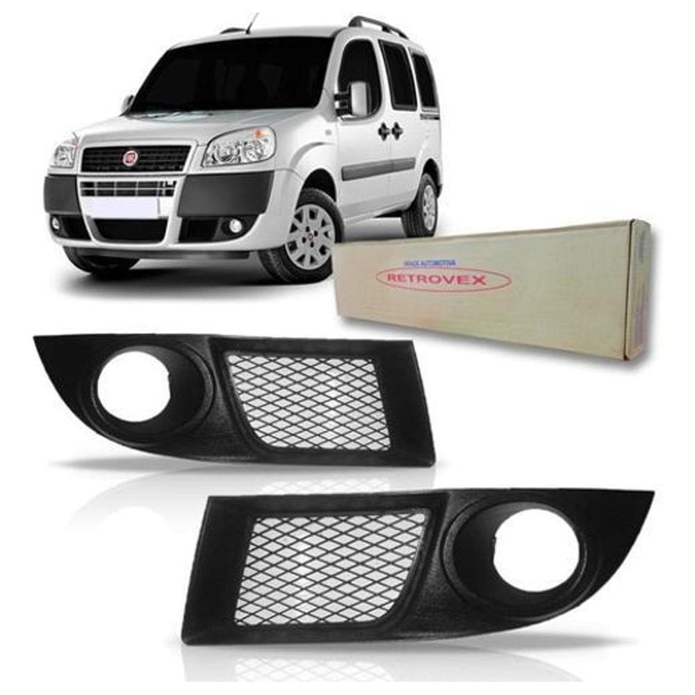 Par Grade Parachoque Moldura Milha Doblo 2009 A 2013 C/Furo