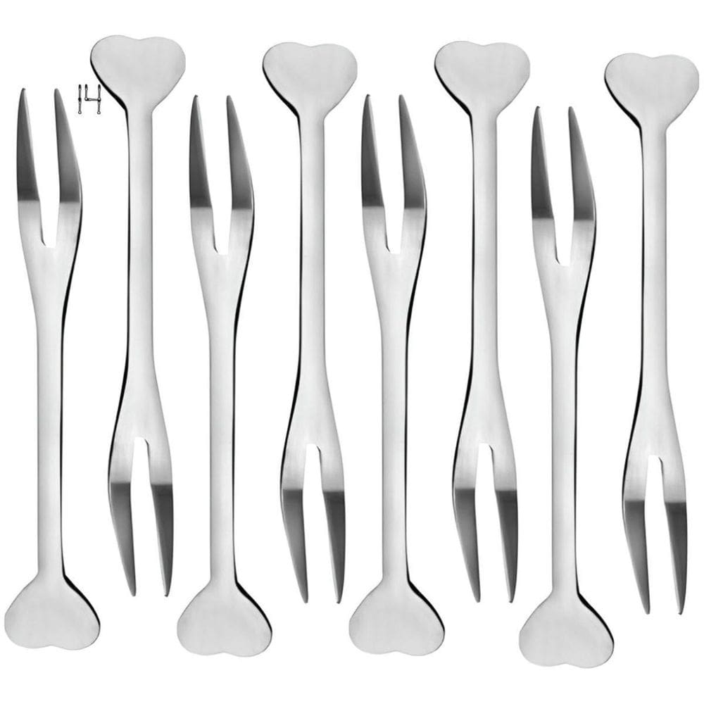 14 Mini Garfinho Talher Petisco Aperitivo Fondue Buffet Inox