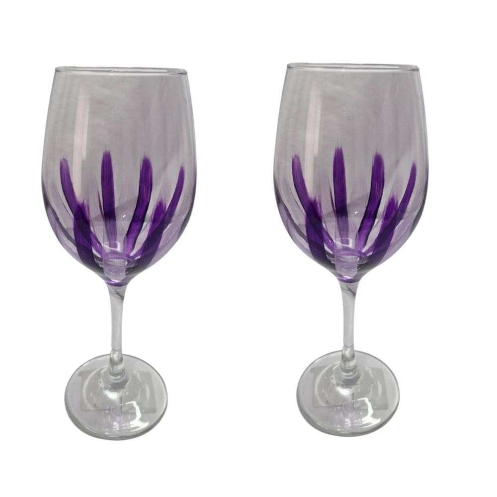 Kit 2 Taças De Vidro Grande 490Ml Vinho Água Roxa