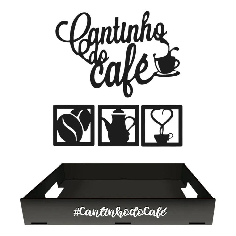 2X Bandeja Mdf Cantinho Do Café Decoração Cozinha Escritório