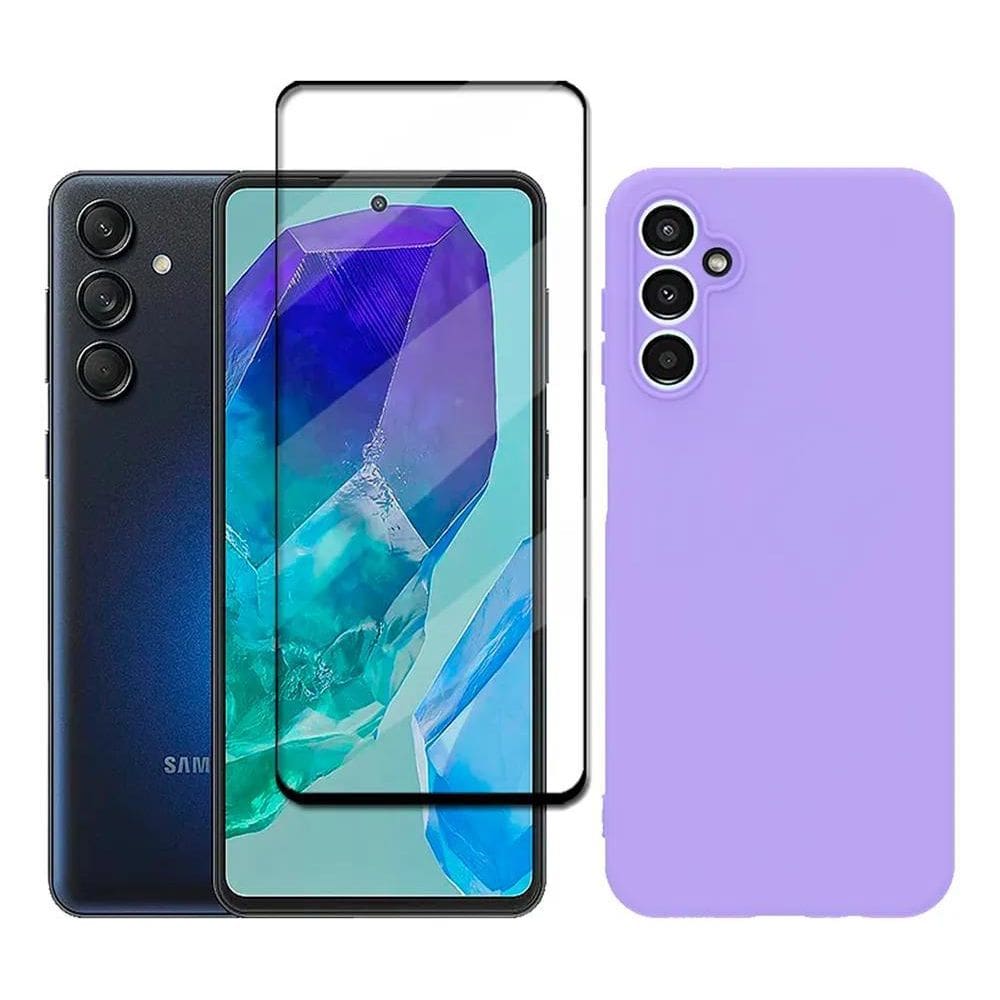 Capa Capinha Case + Película 3D Para Galaxy M55 5G Sm-M Lilá