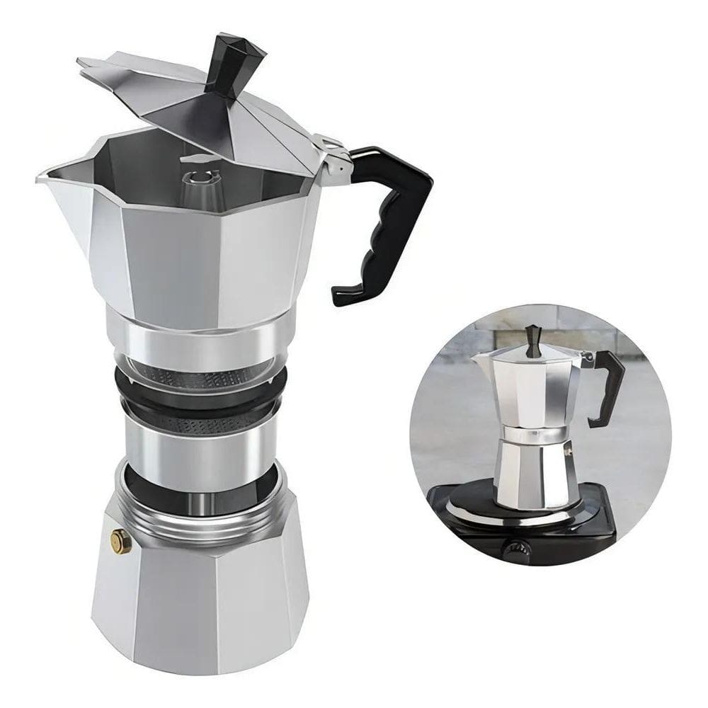 2X Cafeteira Italiana Alumínio 9 Xícaras 450Ml Cor Aço Inoxi