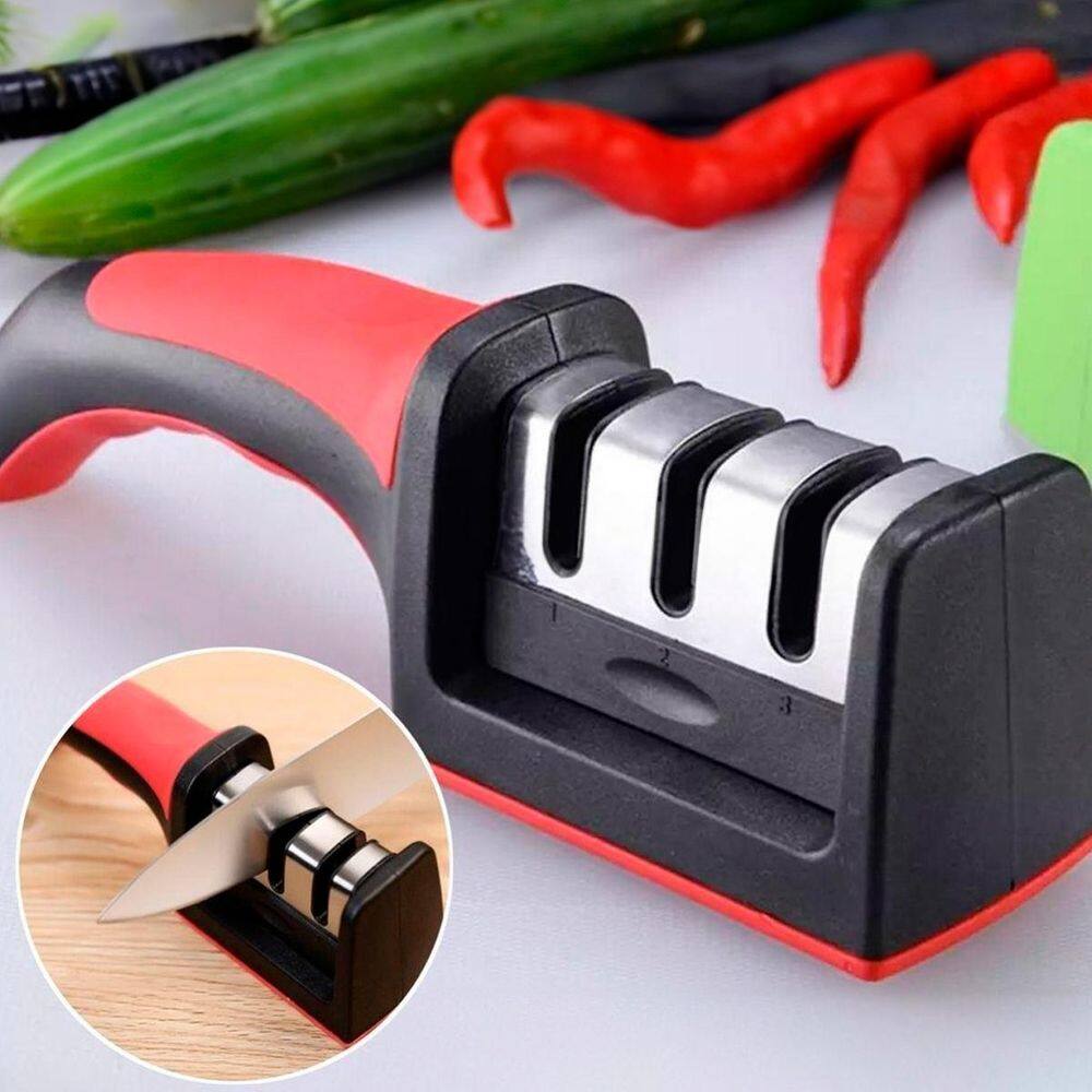Afiador Inox Amolador De Facas 3 In 1