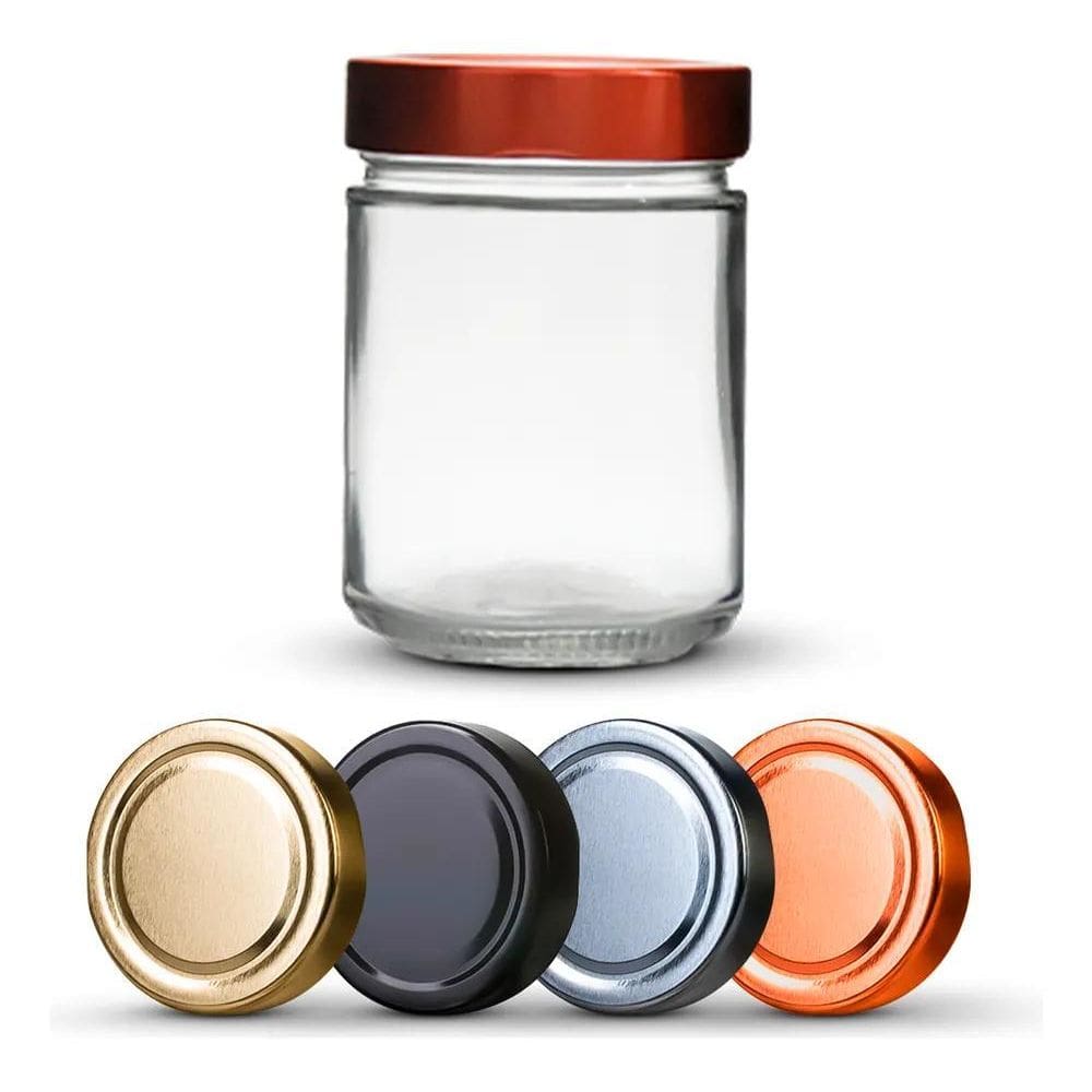 2X 12 Potes De Vidro Pianezza 400Ml + Tampas Metálicas E Lac