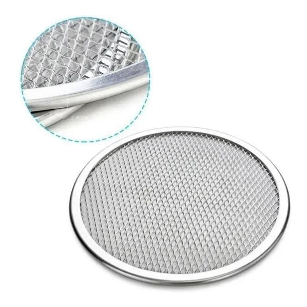 2X Tela Para Assar Pizza Mais Rápido Em Alumínio 35Cm Resisten