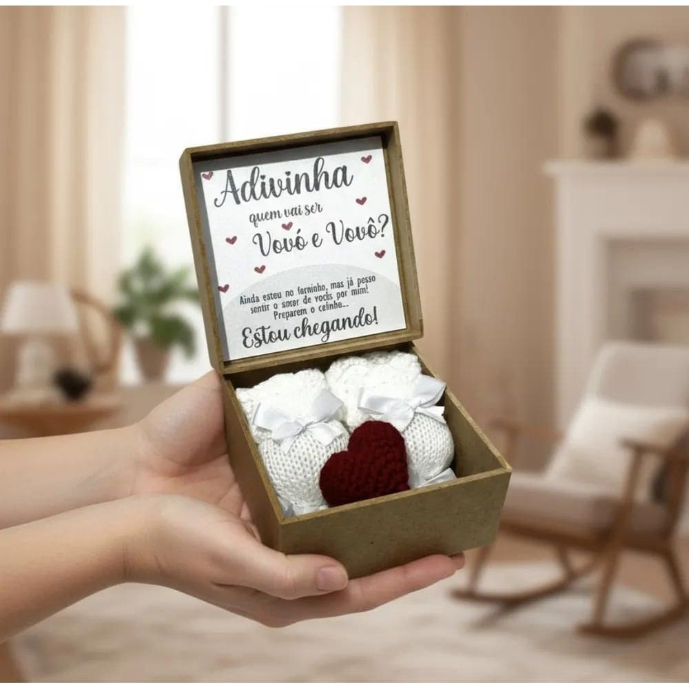 Caixa Revelação Gravidez , Anuncio Para Papai E F Vovó E Vov