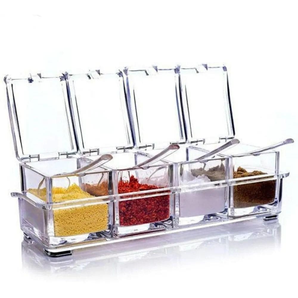 2X Porta Condimento Organizador Tempero Acrílico Cozinha