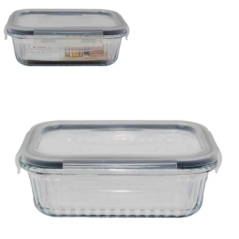 Pote De Vidro Canelado 375Ml Pratic Com Tampa Hermética