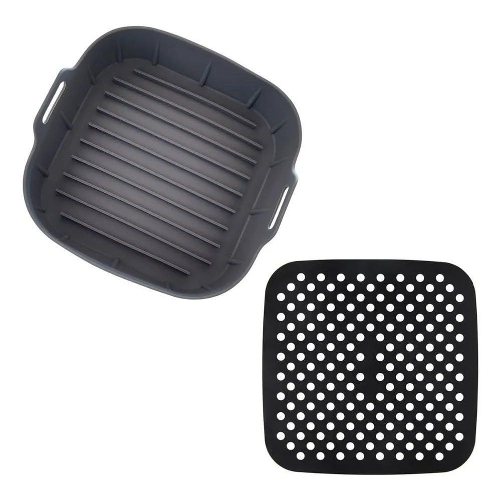 3X Kit Forma Silicone Fritadeira Airfryer 5 Litros E Tapete