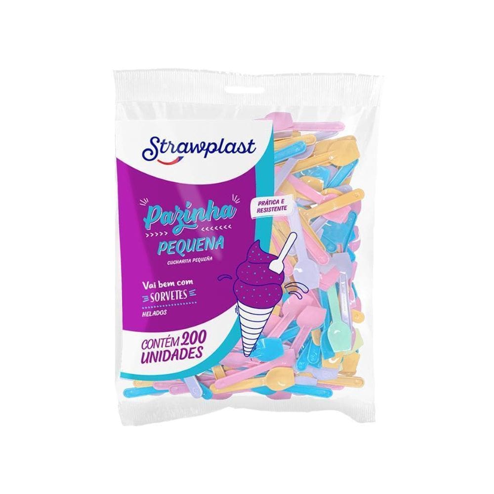 Pazinha Pequena Sorvete Strawplast Candy Colors 200 Unidades