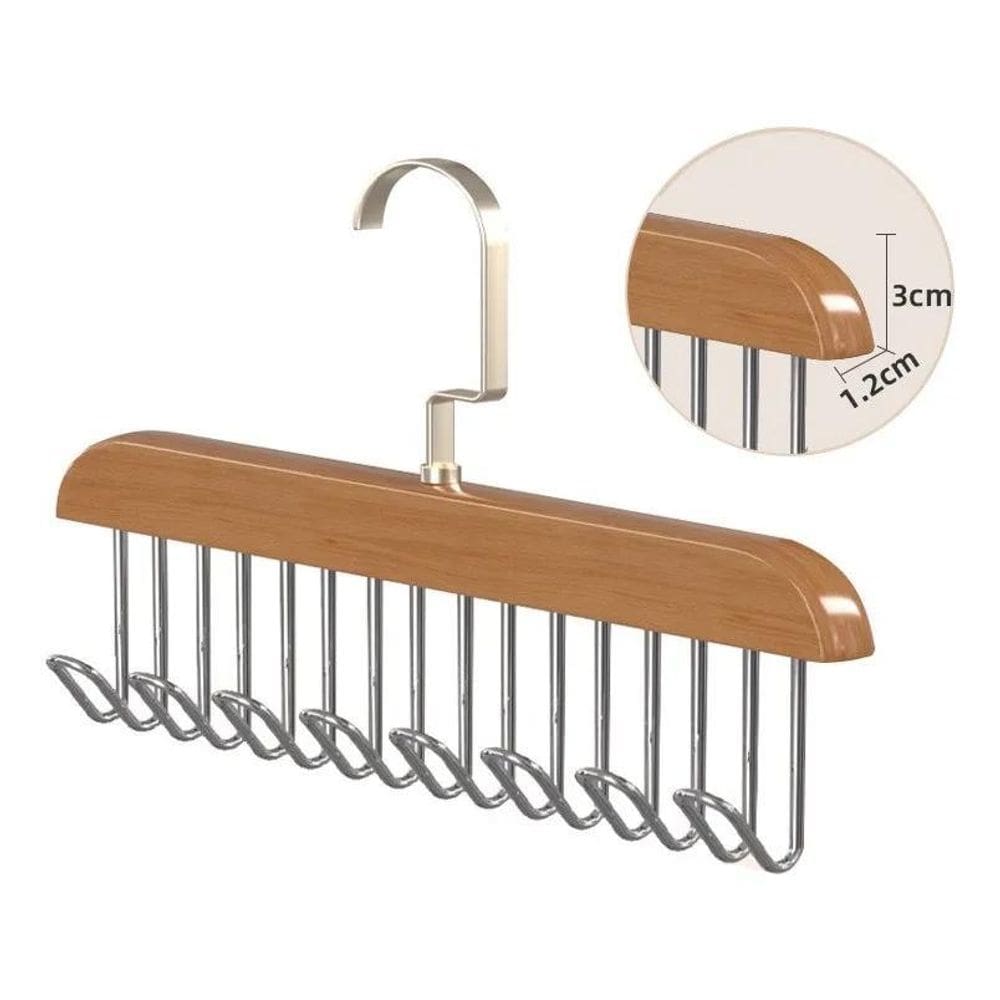 2 Cabides Madeira Organizador Closet Armário Bolsa Acessório