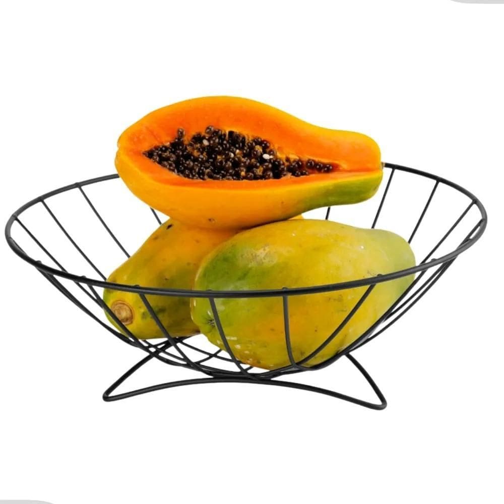 3X Fruteira De Mesa Redonda Black Centro De Mesa Moderna Cle