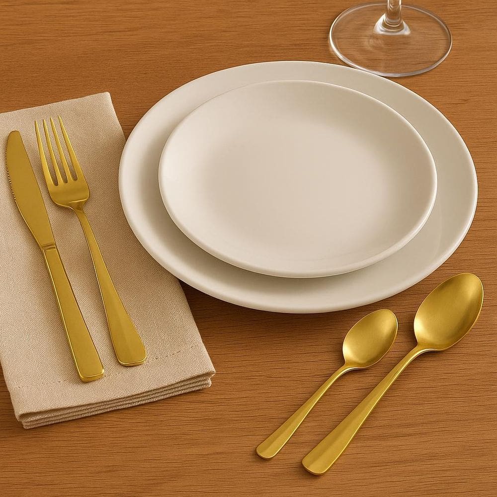 Faqueiro 24 Peças Aço Inox Santorini Dourado Gold