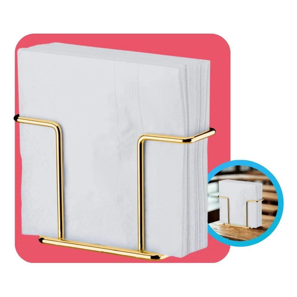 2X Porta Guardanapos Suporte Apoio De Papel Aço Carbono Para