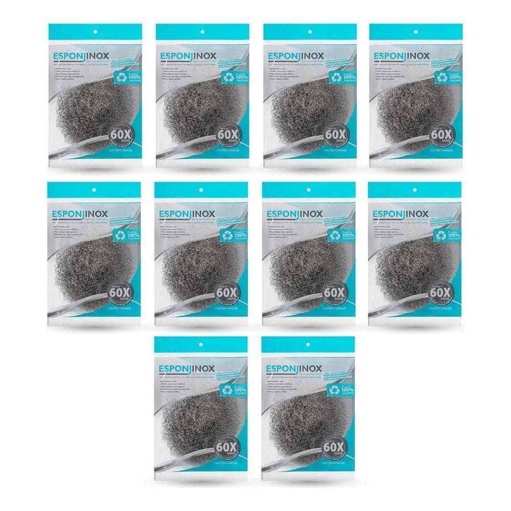Kit Com 10 Esponjas Multiuso P Aço Inox Gourmet Mix