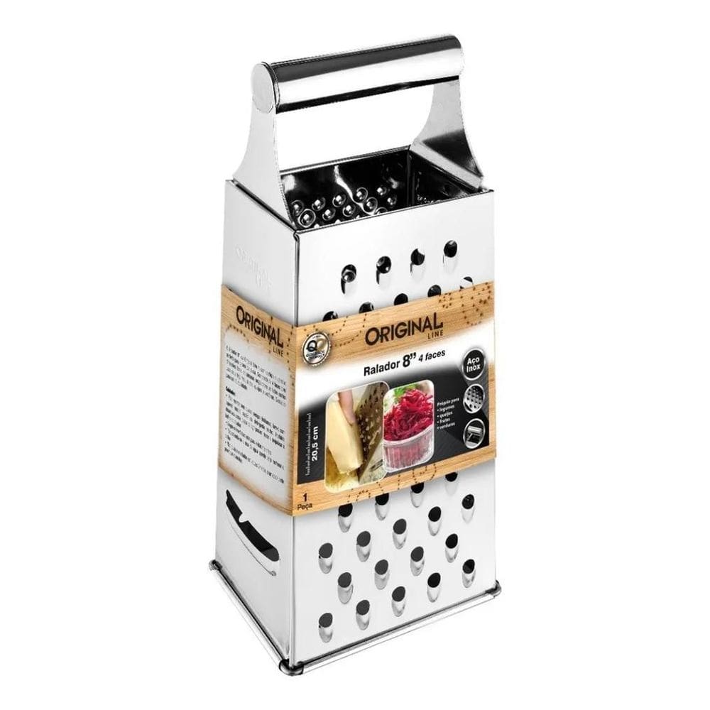 2X Ralador 4 Faces Inox Legumes Queijos Frutas Verduras