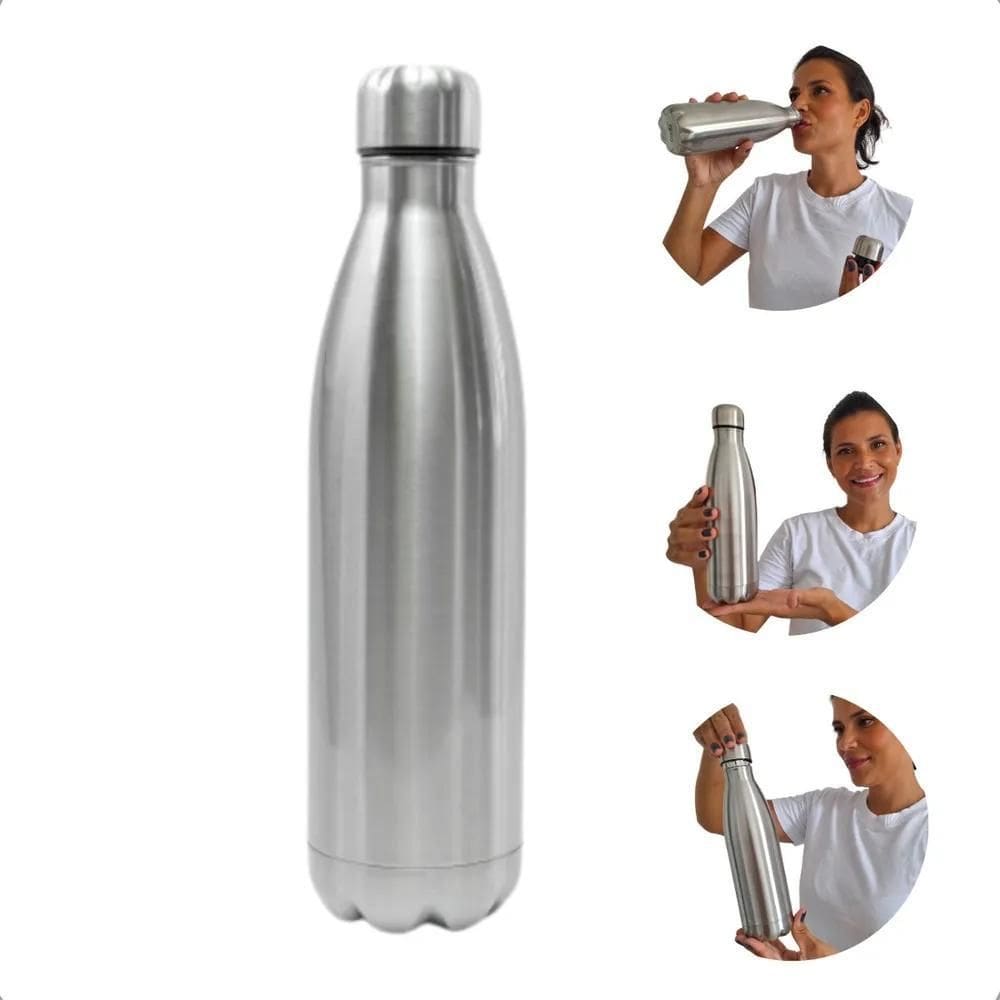 2X Garrafa Térmica Inox 500Ml Para Bebida Fria E Quente Casi