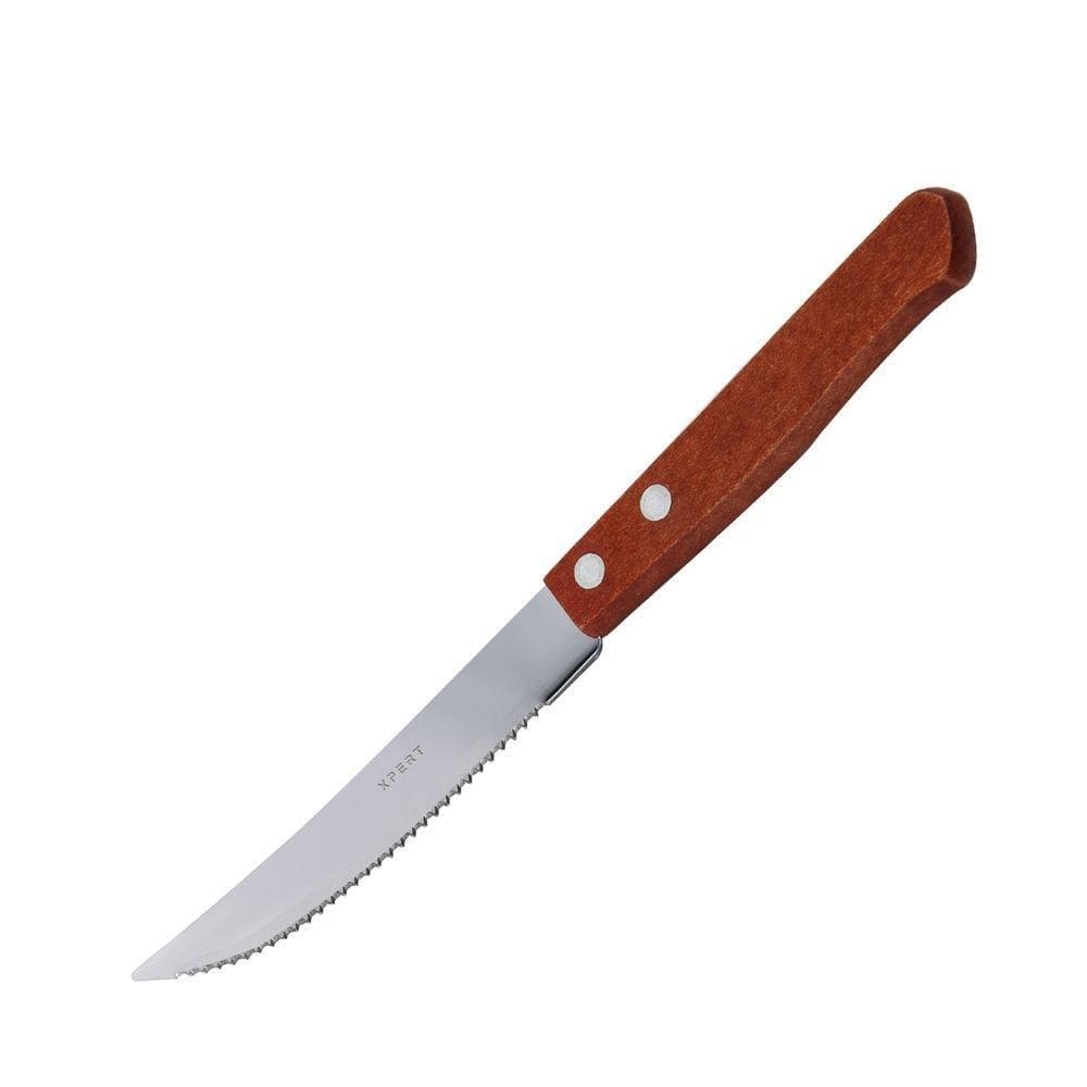 Kit 12 Faca De Mesa Com Cabo De Madeira