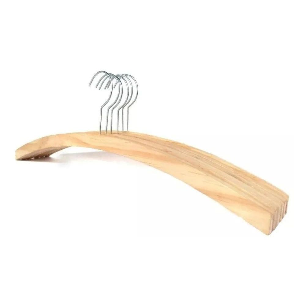 3X Cabide De Madeira Sem Barra Com 12 Unidades