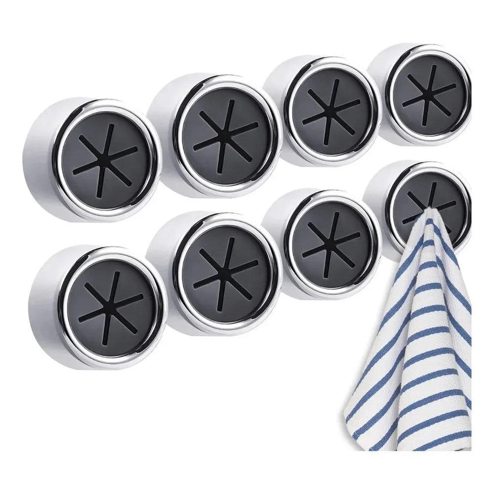 4 Porta Pano De Prato Parede Autoadesivo Redondo Toalhas Cor