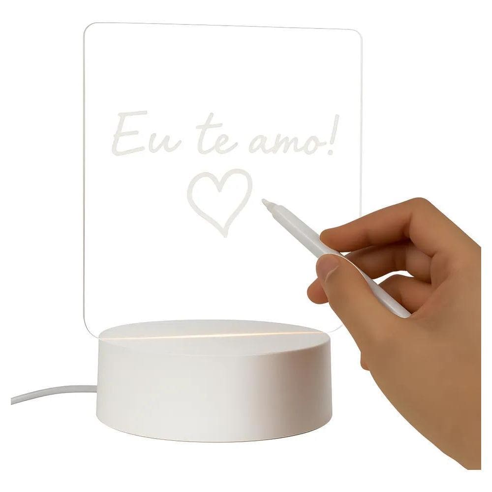 2X Luminaria Led Escrever Com Caneta Lousa Mesa Anotação Ofe