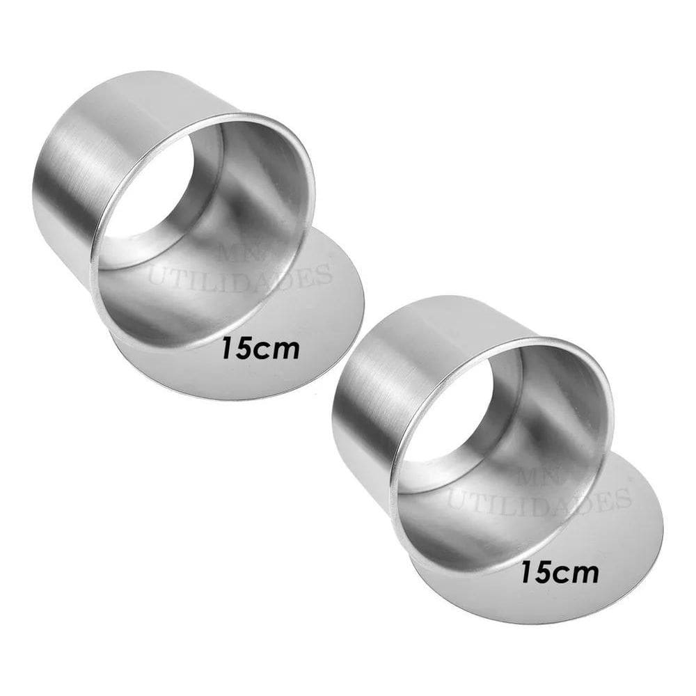 3X Kit 2 Forma Redonda 15X10 Fundo Removível Alumínio