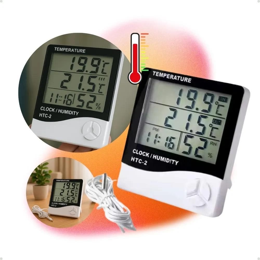 2X Termômetro Digital Geladeira Freezer/ Frio Quente Umidade