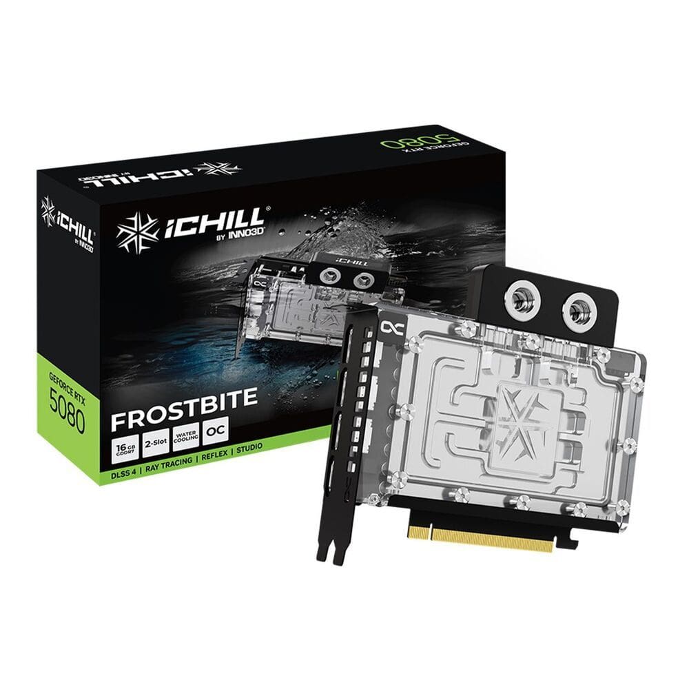 Gpu INNO3D Geforce RTX 5080 ICHILL Frostbite 16GB 256 BITS GDDR7 C50803-16D7X-1760FB