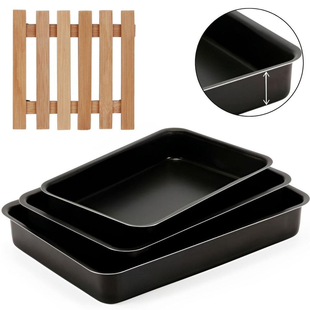 Jogo Assadeira Alta 03 Peças Antiaderentes + Descanso Panela