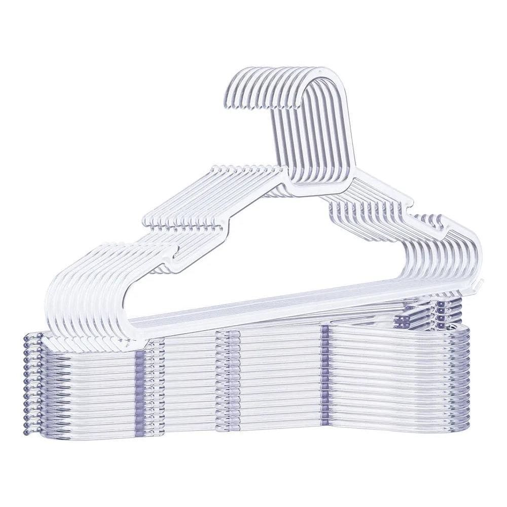 Kit 50 Cabides De Acrilico Transparente Adulto Organizador