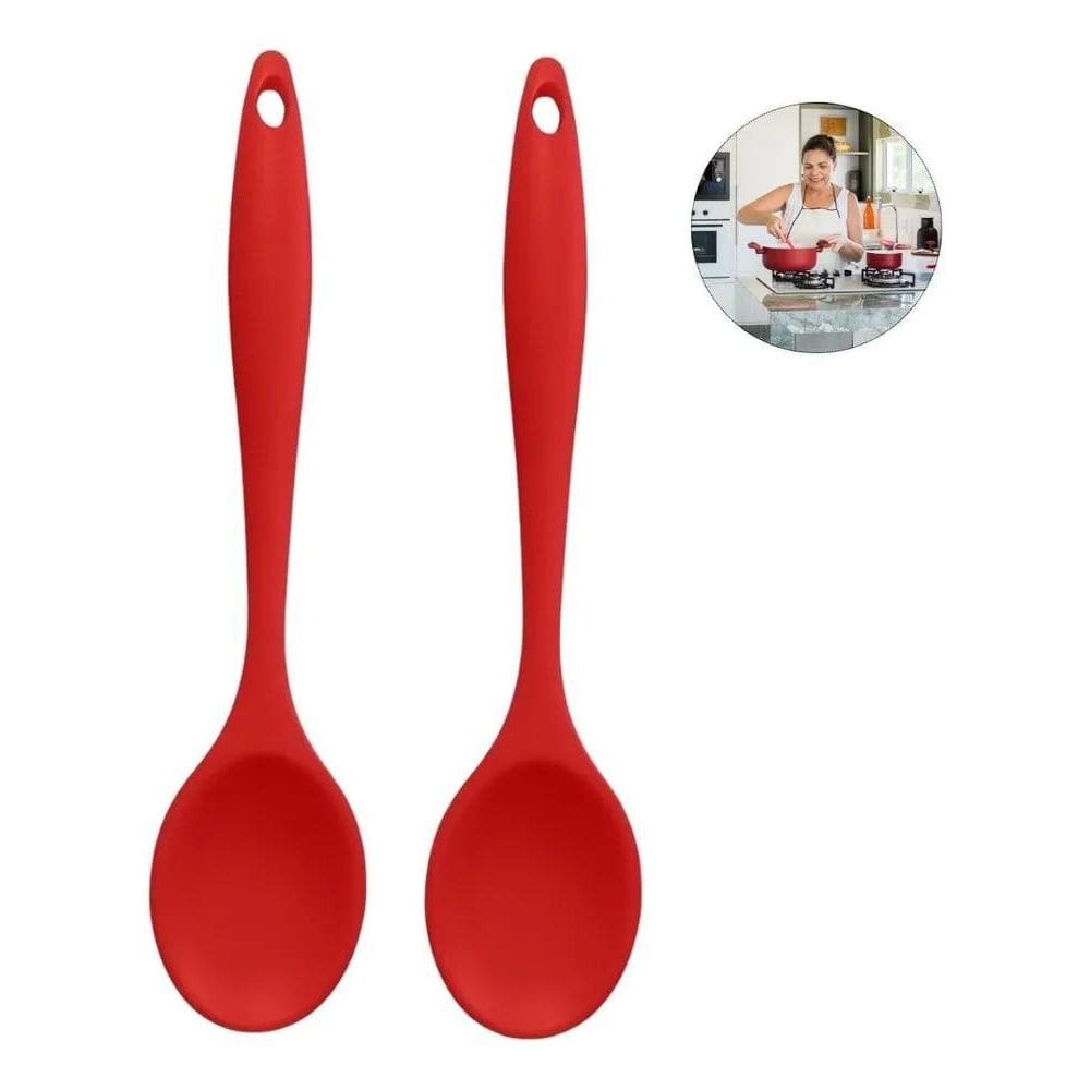 Kit 2 Colheres De Silicone Cozinha Arroz Alta Qualidade