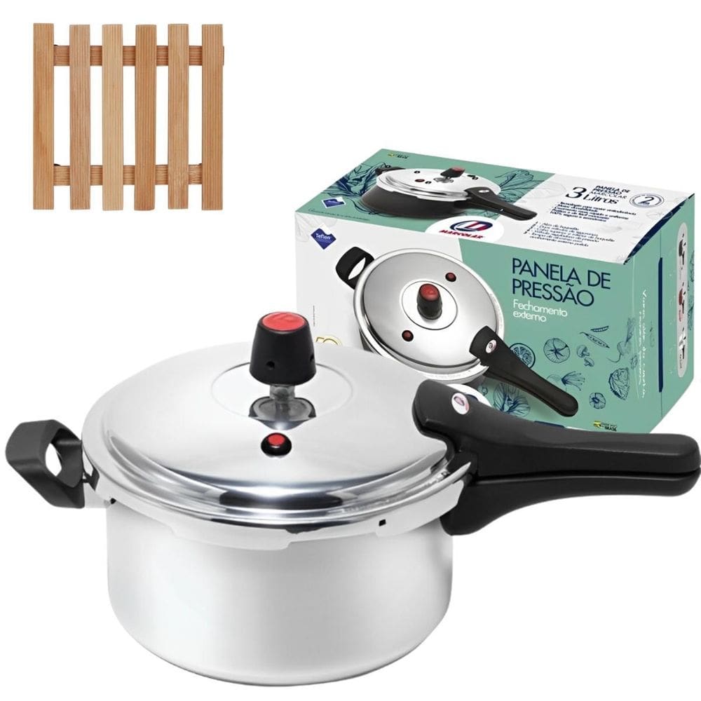 Panela De Pressão 3L Fechamento Externo + Descanso De Panela
