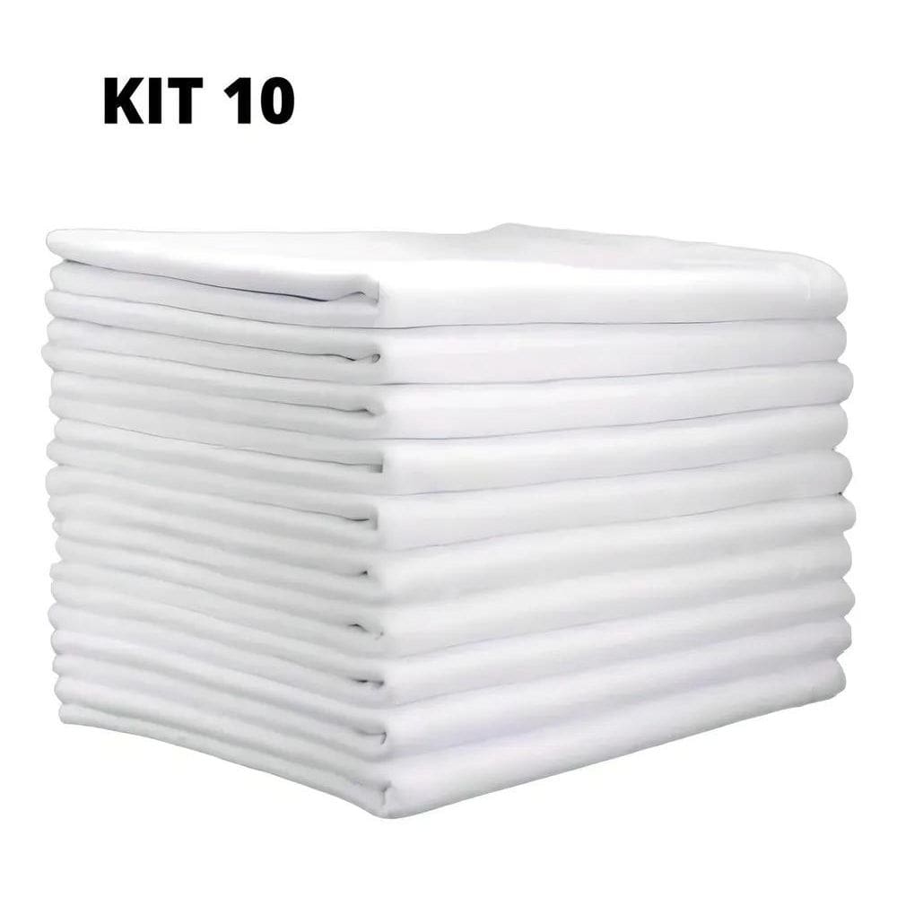 2X Pano De Prato Branco Pé De Galinha O 10 Unidades