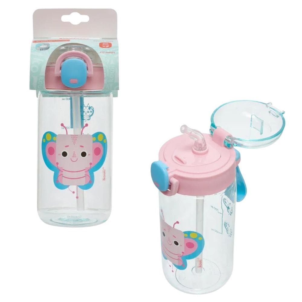 Garrafa Com Canudo 460Ml Borboleta 6100D52 - Kouii